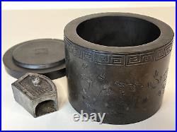 Antique Chinese Fighting Cricket Pot Qing Dynasty Dragon 5