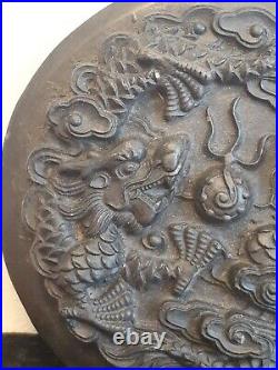 Antique Chinese Hand Carving Dragon Cover Inkstone