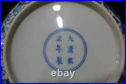 Antique Chinese Hand Painting Dragon DouCai Porcelain Plate Marked YongZheng