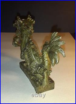 Antique Chinese Heavy Cast Bronze Figural Dragon Circa 1900
