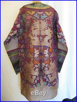 Antique Chinese Imperial Dragon Summer Robe, Long Purple Kossu weave