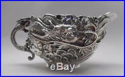 Antique Chinese / Japanese Export Silver Creamer with Highly Detailed DRAGONS