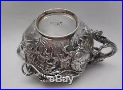 Antique Chinese / Japanese Export Silver Creamer with Highly Detailed DRAGONS