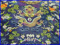 Antique Chinese Kesi Weave Silk Dragon Court Robe Jifu