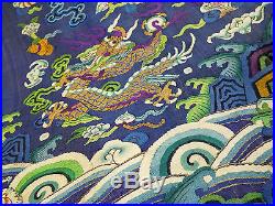 Antique Chinese Kesi Weave Silk Dragon Court Robe Jifu