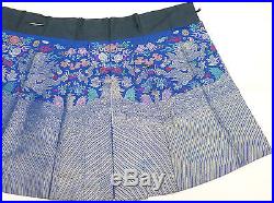 Antique Chinese Late Qing c1900 Silk Embroidered Skirt with Imperial Dragons