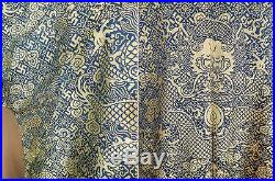 Antique Chinese Longpao Dragon Robe Surcoat Woven Gold Blue Silk Brocade Vintage