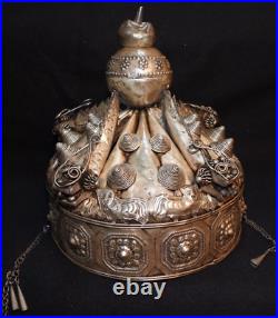 Antique Chinese Miao Ceremonial Wedding Headdress Bridal Tribal Crown with Dragons