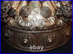 Antique Chinese Miao Ceremonial Wedding Headdress Bridal Tribal Crown with Dragons