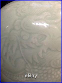 Antique Chinese Old Porcelain Dragon Celadon Pot Asian China Ming Song