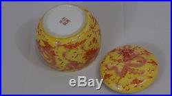 Antique Chinese Porcelain 5 Five-clawed Dragons Amid Fire Symbols, Pearls Tea Jar