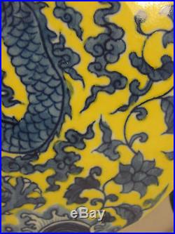 Antique Chinese Porcelain Gauranteed Guangxu Dragon Vase Large Candle Holder