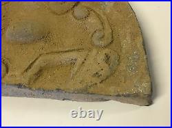 Antique Chinese Poss. Ancient Terra Cotta Temple Roof Tile Dragon Foo Dog Face