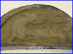 Antique Chinese Poss. Ancient Terra Cotta Temple Roof Tile Dragon Foo Dog Fire