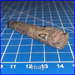 Antique Chinese Qing Dynasty Carved Jade Dragon Cigarette Holder