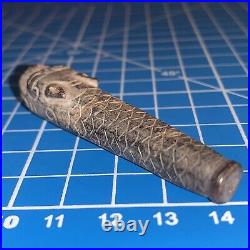 Antique Chinese Qing Dynasty Carved Jade Dragon Cigarette Holder