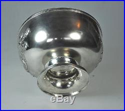 Antique Chinese Qing Dynasty Export Solid Silver Dragon Bowl China 1900 Hallmark