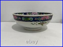 Antique Chinese Qing Dynasty Porcelain Bowl with Green Dragon Decoration