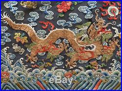 Antique Chinese Qing Dynasty Robe Border Dragon Embroidery