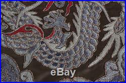 Antique Chinese Qing Dynasty Silk Embroidery Dragon Rank Badge Mandarin