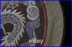 Antique Chinese Qing Dynasty Silk Embroidery Dragon Rank Badge Mandarin