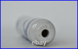 Antique Chinese Qing Imperial Blue White Dragon Pillar Porcelain Snuff Bottle