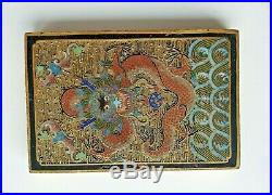 Antique Chinese Qing Paperweight Cloisonne Dragon Gilt Bronze Guangxu 1875-1908
