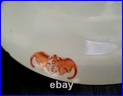 Antique Chinese Raised Enamel Dragon Plate Taza Famille Rose Qing Dynasty Rare