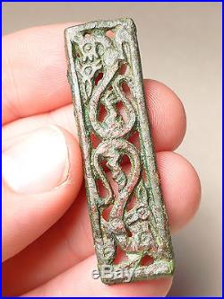 Antique Chinese Shang/Western Zhou Dynasty Bronze Zoomorphic Dragon Fitting