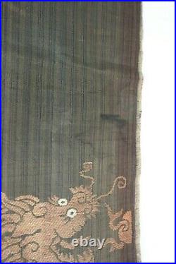 Antique Chinese Silk Dragon Embroidery Panel Tapestry Vintage Chinese Fabric