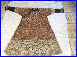 Antique Chinese Silk Kesi Dragon Robe with very fine details & original buttons