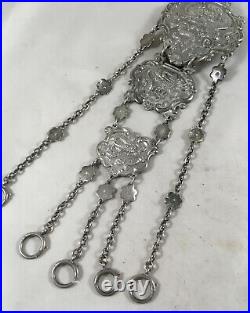 Antique Chinese Silver Chatelaine By Wang Hing 91g BZX