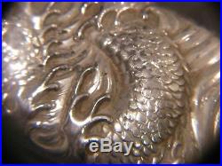 Antique Chinese Silver Dragon Mirror Repousse