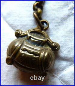 Antique Chinese Silver  Qilin Kylin Dragon Pendant Necklace