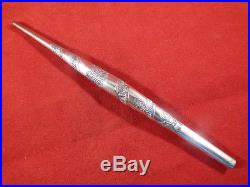 Antique Chinese Silver Quill Holder Or Dip Pen With Dragon Design