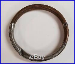 Antique Chinese Sterling Silver Double Bamboo Bangle Bracelet Phoenix Dragon