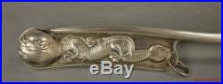 Antique Chinese Sterling Silver Dragon Bosun's Boatswain's Pipe, Call, Whistle