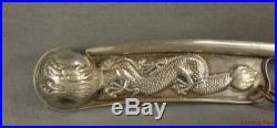 Antique Chinese Sterling Silver Dragon Bosun's Boatswain's Pipe, Call, Whistle