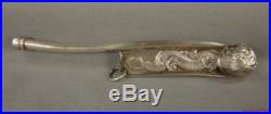 Antique Chinese Sterling Silver Dragon Bosun's Boatswain's Pipe, Call, Whistle