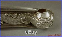 Antique Chinese Sterling Silver Dragon Bosun's Boatswain's Pipe, Call, Whistle