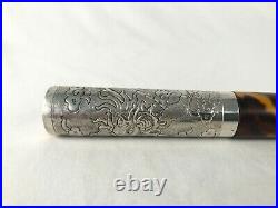 Antique Chinese Sterling Silver Hand Crafted Dragon Cane Umbrella Handle