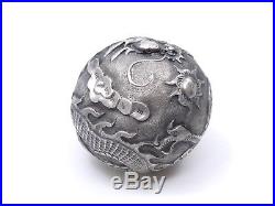 Antique Chinese Sterling Silver Hat Pin Brooch Hatpin Dragon (2)