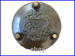 Antique Chinese Very Rare Dragon Mark Bronze Bombe Censor Ming Mark But Qing Vgc
