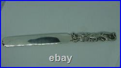 Antique Chinese Wang Hing Silver Page Turner With Dragon Handle