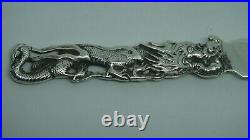 Antique Chinese Wang Hing Silver Page Turner With Dragon Handle