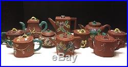 Antique Chinese Yixing Teapot Enameled Dragon Design Marked No Reserve