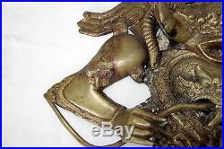 Antique Chinese bronze dragon temple finial plaque statue