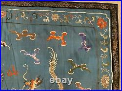 Antique Chinese dragon textile Chinese Embroidery, 46 by 29 dragon