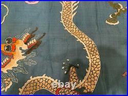 Antique Chinese dragon textile Chinese Embroidery, 46 by 29 dragon
