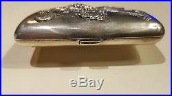 Antique Chinese export silver, cigarette case, Wang Hing, China, Dragon 112 gram